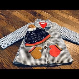 Catimini Dress Coat with Hat EUC Size 2